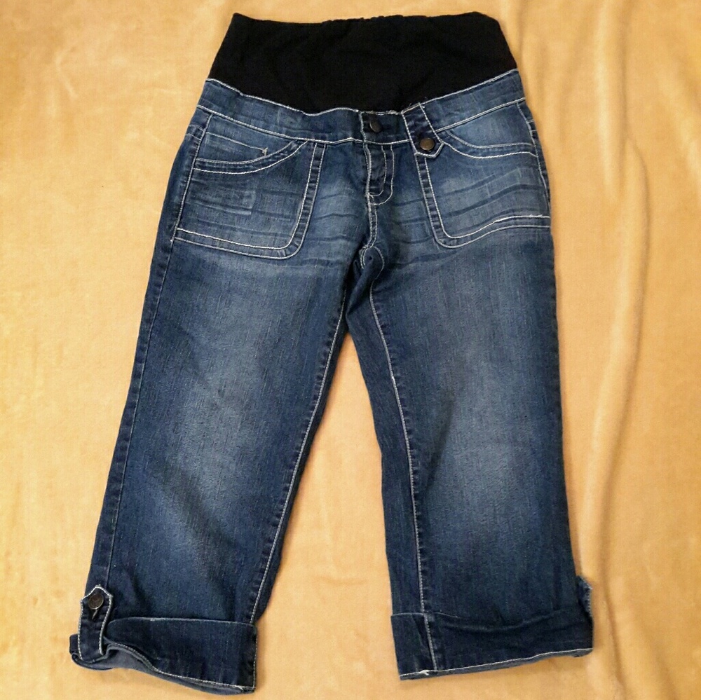 Karen T Maternity Capri Jeans (Dark Wash) K-3